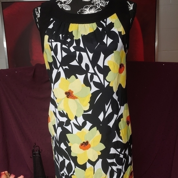 Alyx Yellow Black Flower Dress - Picture 1 of 6